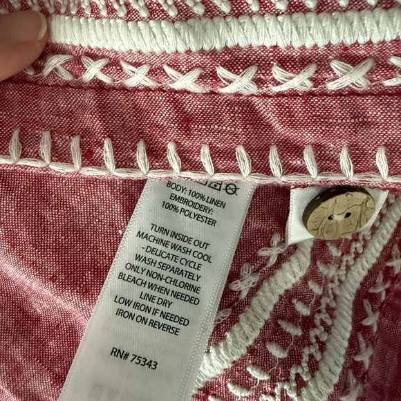 Sigrid Olsen Raspberry Linen Blouse - Picture 4 of 4